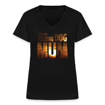 Chien teckel Propriétaire de chien Gechenkidee - T-shirt col V Femme - noir - Devant - Lela (165cm)