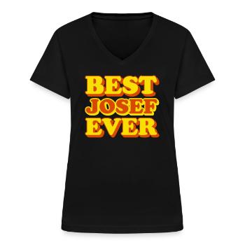 Josef First Name Funny Gift - Women's V-neck T-shirt - black - Front - Lela (165cm)