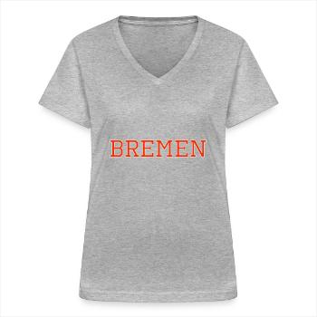 Bremen Stadt - Frauen-T-Shirt mit V-Ausschnitt - Grau meliert - Vorne - Lela (165cm)