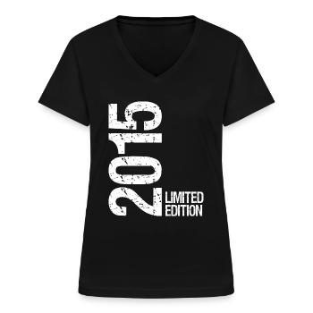 2015 limited edition - Frauen-T-Shirt mit V-Ausschnitt - Schwarz - Vorne - Lela (165cm)
