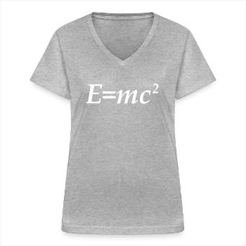E = mc2 - Women's V-neck T-shirt - sports grey - Front - Lela (165cm)