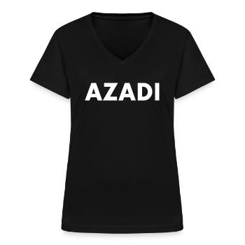 Azadi - T-shirt med V-ringning dam - svart - Fram - Lela (165cm)
