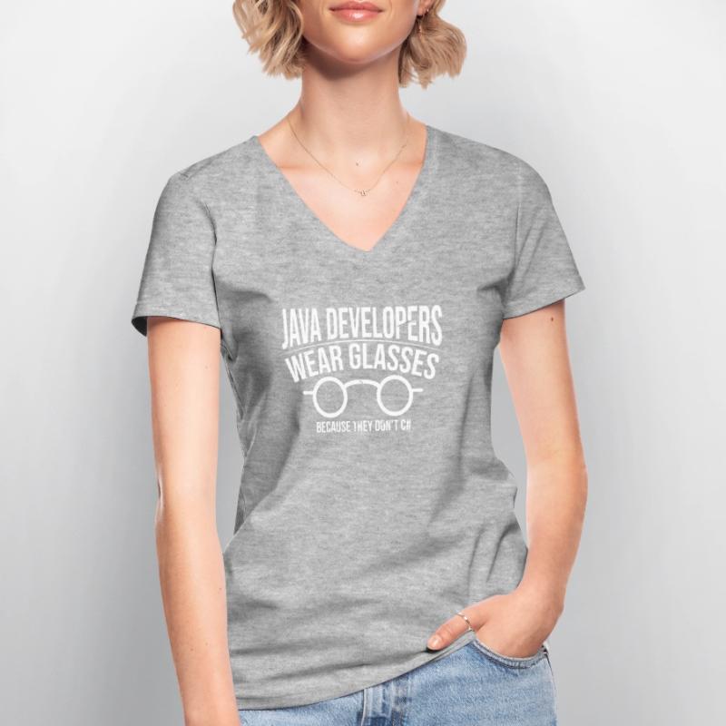 Java Developer T-shirt col V Femme