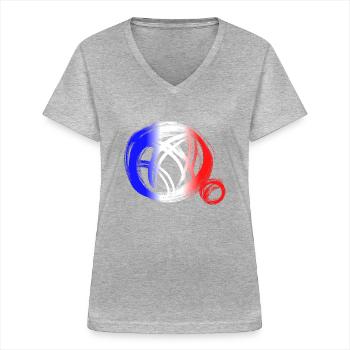 Boule - Women's V-neck T-shirt - sports grey - Front - Lela (165cm)