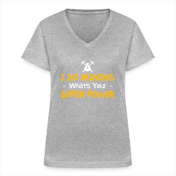 Bergbau - Frauen-T-Shirt mit V-Ausschnitt - Grau meliert - Vorne - Lela (165cm)