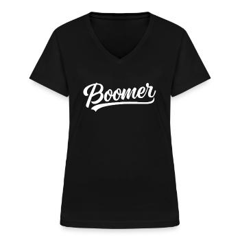 Boomer - T-shirt col V Femme - noir - Devant - Lela (165cm)