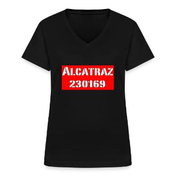 Alcatraz 1 2 3 gevangenis Alcatraz Penitentiary - gevangenis - Vrouwen T-shirt met V-hals - zwart - Voor - Lela (165cm)