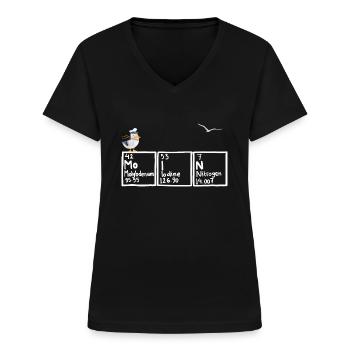 Moin Periodensystem Möwe Nordsee Chemie - Frauen-T-Shirt mit V-Ausschnitt - Schwarz - Vorne - Lela (165cm)