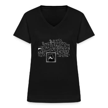 Schrodingers Katze box Lustige Wissenschaft Nerd P - Frauen-T-Shirt mit V-Ausschnitt - Schwarz - Vorne - Lela (165cm)