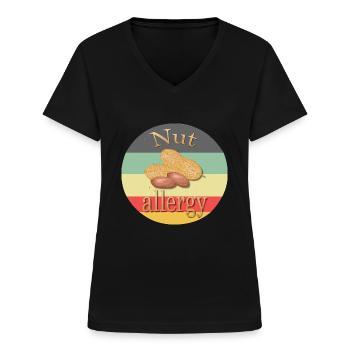Nut Allergy - Frauen-T-Shirt mit V-Ausschnitt - Schwarz - Vorne - Lela (165cm)