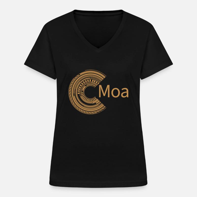 Für Moa - Frauen-T-Shirt mit V-Ausschnitt - Schwarz