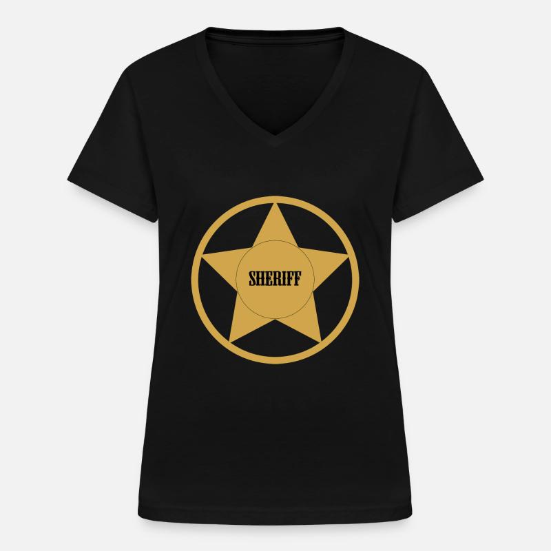 Sheriff - Women's V-neck T-shirt - black