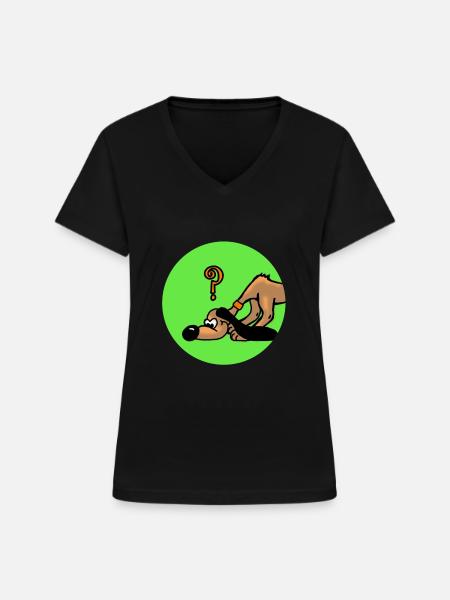 Suchhund hund - Frauen-T-Shirt mit V-Ausschnitt - Schwarz