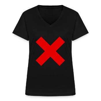 Une idée cadeau rouge x - T-shirt col V Femme - noir - Devant - Lela (165cm)