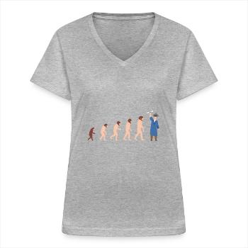 Evolution Diplômés Bachelor Cadeau - T-shirt col V Femme - gris chiné - Devant - Lela (165cm)