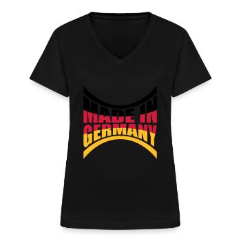 Made in Germany - Women's V-neck T-shirt - black - Front - Lela (165cm)