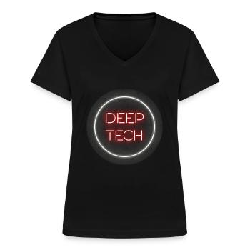 DEEP TECH - Women's V-neck T-shirt - black - Front - Lela (165cm)