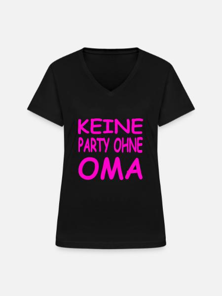 Party - Frauen-T-Shirt mit V-Ausschnitt - Schwarz