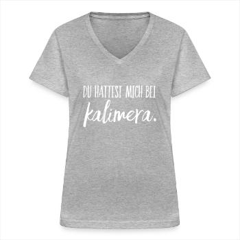 Funny Greek Saying Greece Gift - Women's V-neck T-shirt - sports grey - Front - Lela (165cm)