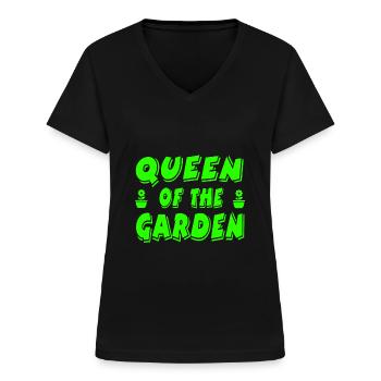 Garden - Women's V-neck T-shirt - black - Front - Lela (165cm)