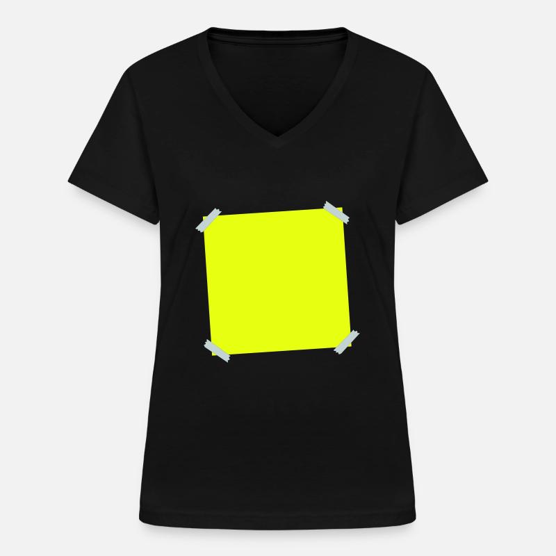 Post it - Frauen-T-Shirt mit V-Ausschnitt - Schwarz