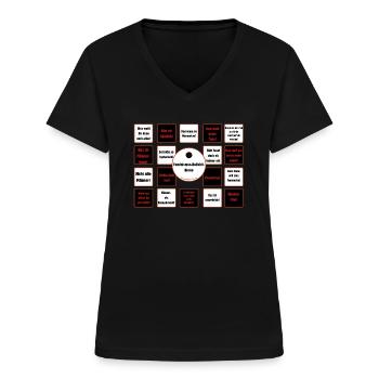 Feminismus-Bullshit-Bingo - Frauen-T-Shirt mit V-Ausschnitt - Schwarz - Vorne - Lela (165cm)