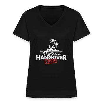 Mallorca Hangover Crew Malle - Frauen-T-Shirt mit V-Ausschnitt - Schwarz - Vorne - Lela (165cm)