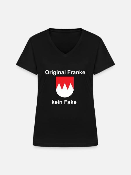 Original Franke - Frauen-T-Shirt mit V-Ausschnitt - Schwarz
