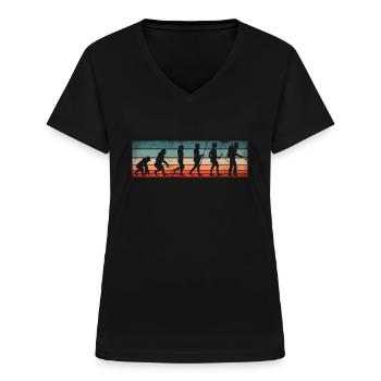 Exterminator Pest Control Technician Evolution - Frauen-T-Shirt mit V-Ausschnitt - Schwarz - Vorne - Lela (165cm)