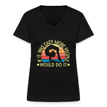 Om det är lätt skulle folk göra det cirkusartist - T-shirt med V-ringning dam - svart - Fram - Lela (165cm)