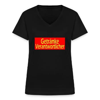 GetränkeVerantwortlicher - Frauen-T-Shirt mit V-Ausschnitt - Schwarz - Vorne - Lela (165cm)