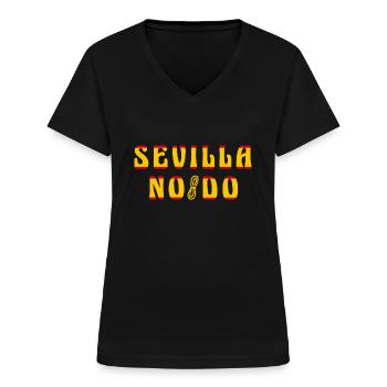 Séville - T-shirt col V Femme - noir - Devant - Lela (165cm)
