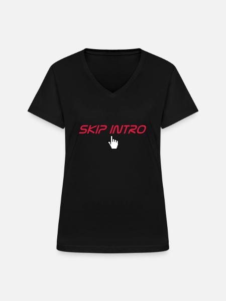 skip intro - T-shirt col V Femme - noir