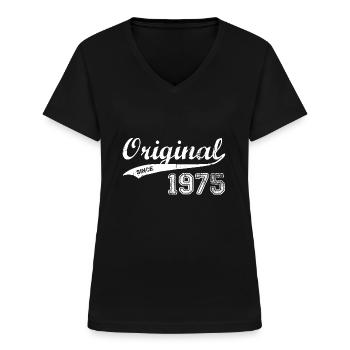 1975 - Frauen-T-Shirt mit V-Ausschnitt - Schwarz - Vorne - Lela (165cm)