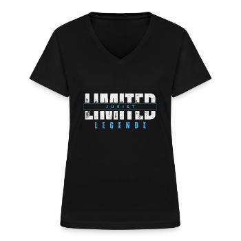 Limited Jurist Legende. - Frauen-T-Shirt mit V-Ausschnitt - Schwarz - Vorne - Lela (165cm)