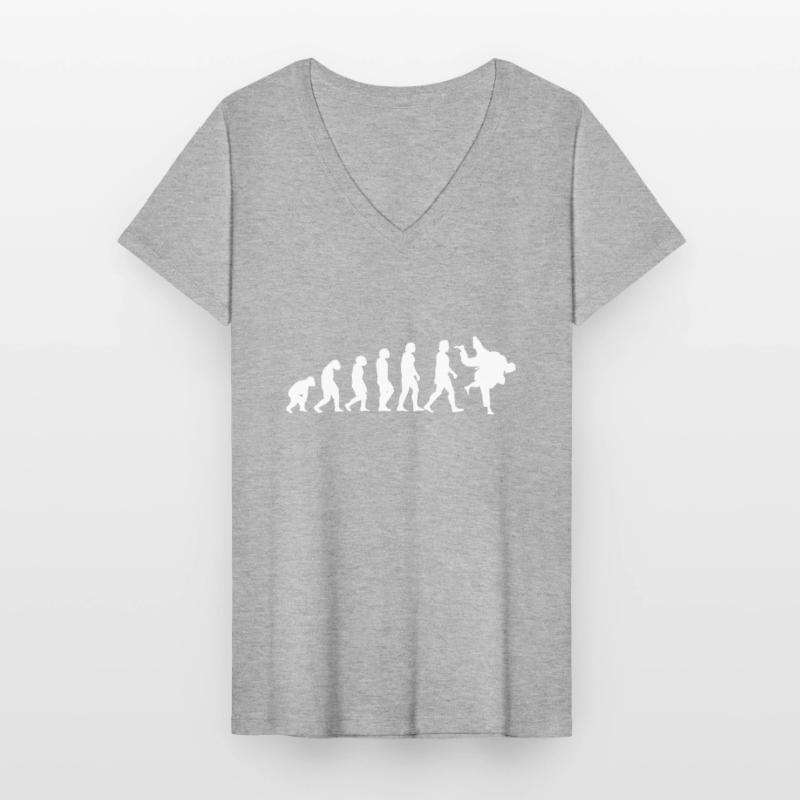 Evolution du judo T-shirt col V Femme