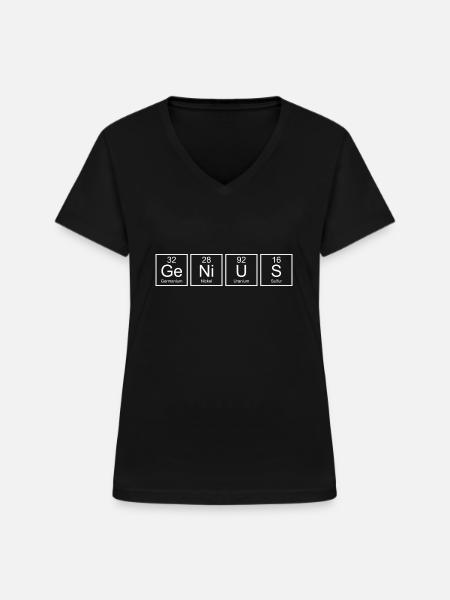 Genius Periodische Elemente - Frauen-T-Shirt mit V-Ausschnitt - Schwarz