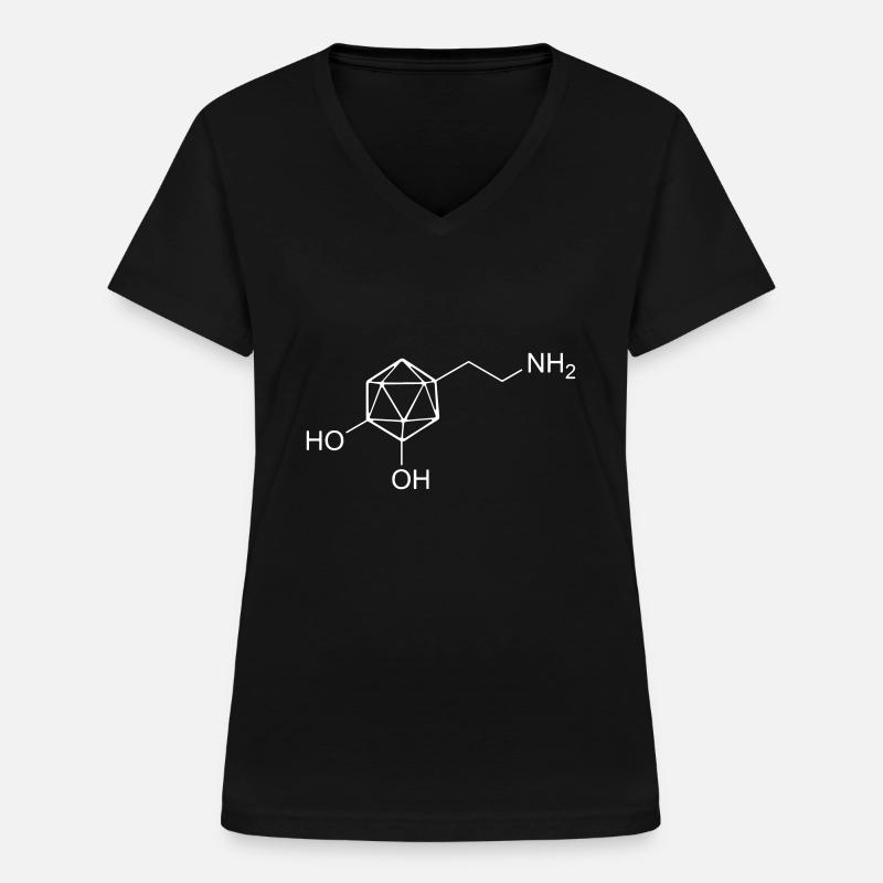 Role Playing Love Molecule - Women's V-neck T-shirt - black