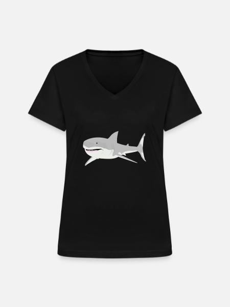 hai - Frauen-T-Shirt mit V-Ausschnitt - Schwarz