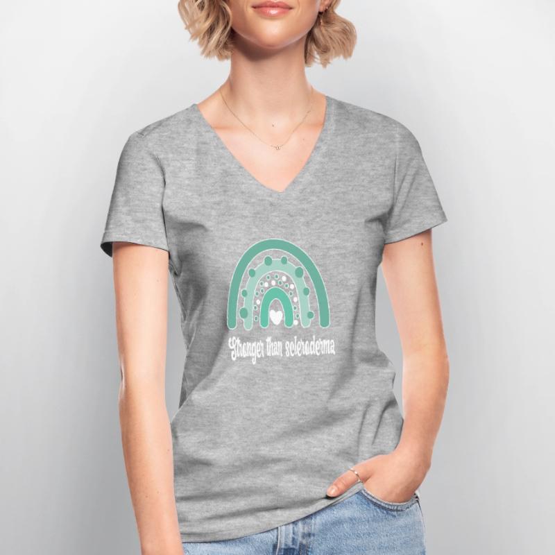 Scleroderma Fighter Teal Systemic Sclerosis Women's V-neck T-shirt