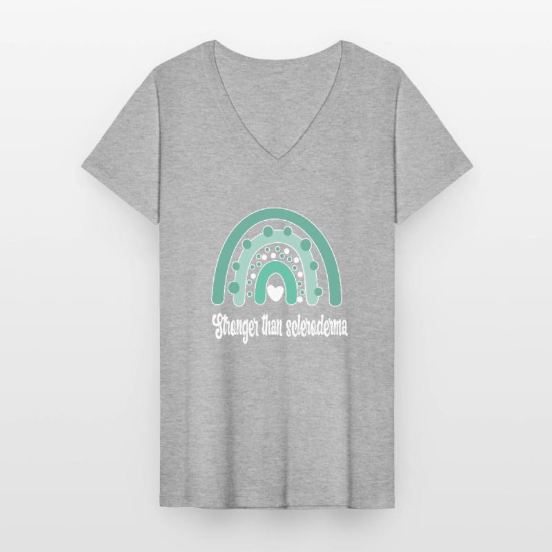 Scleroderma Fighter Teal Systemic Sclerosis Women's V-neck T-shirt
