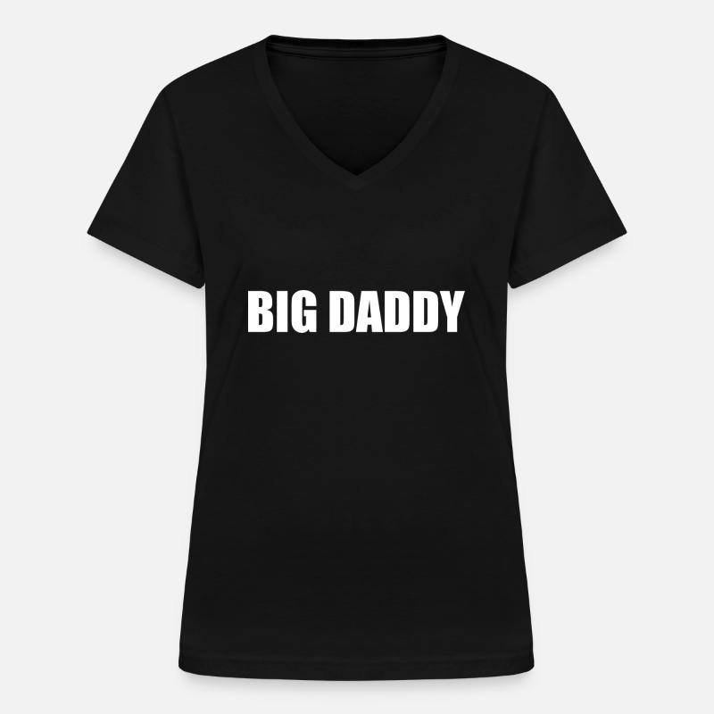 Big Daddy - Frauen-T-Shirt mit V-Ausschnitt - Schwarz