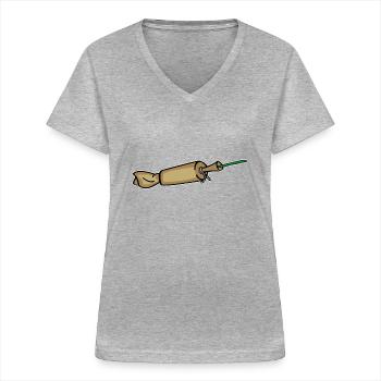 Spanish Cracker Firecracker - Women's V-neck T-shirt - sports grey - Front - Lela (165cm)