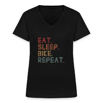bicycle - Women's V-neck T-shirt - black - Front - Lela (165cm)