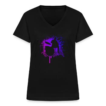Batterie Batteur Femmes Batteur - T-shirt col V Femme - noir - Devant - Lela (165cm)