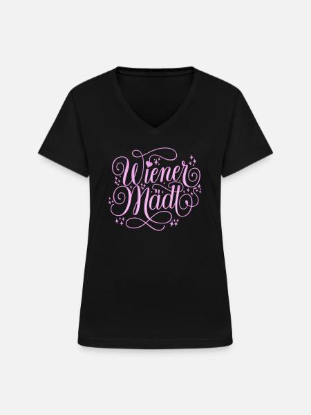 Viennese Girls - Women's V-neck T-shirt - black