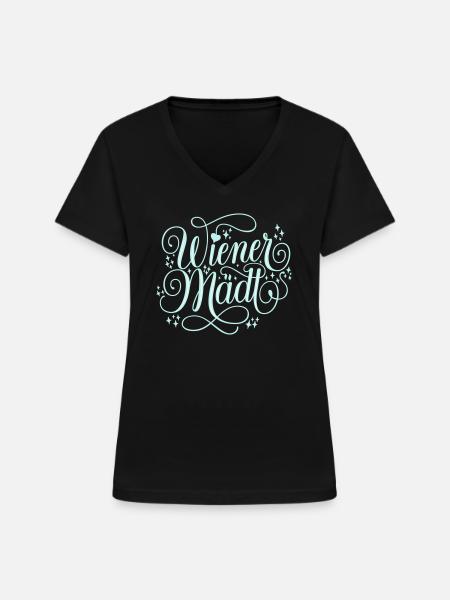 Viennese Girls - Women's V-neck T-shirt - black