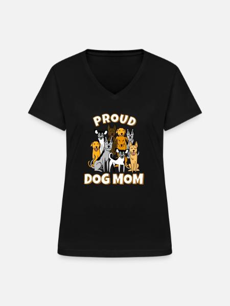 Hunde Mama - Frauen-T-Shirt mit V-Ausschnitt - Schwarz