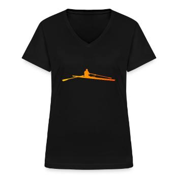 Men's women's rowers rowing rowing - Women's V-neck T-shirt - black - Front - Lela (165cm)