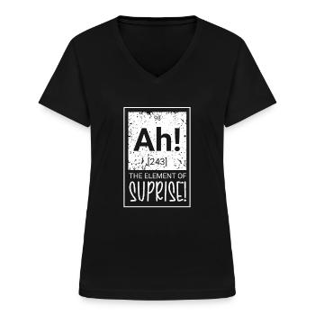 Scheikunde Natuurkunde Onderzoek Nerd Humor - Vrouwen T-shirt met V-hals - zwart - Voor - Lela (165cm)